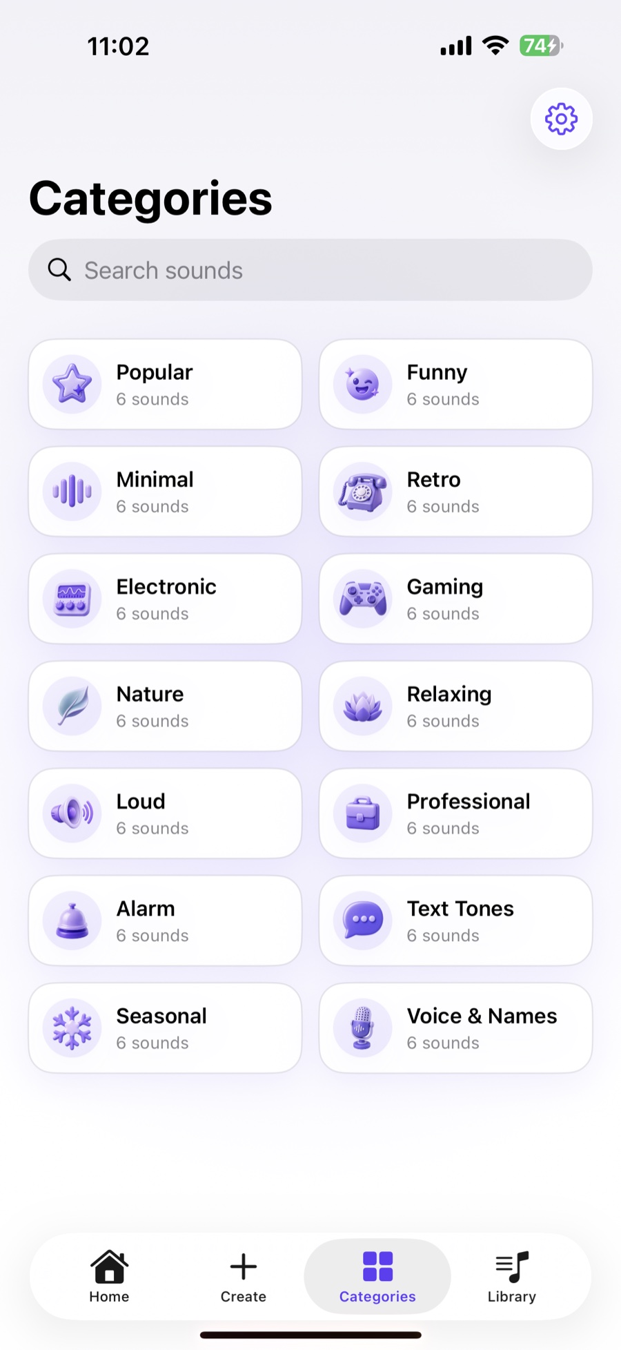 Ringora sound categories