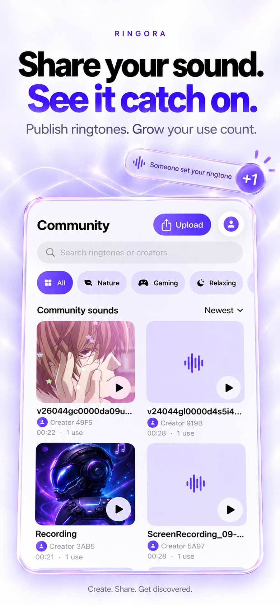 Share your sound with the Ringora community