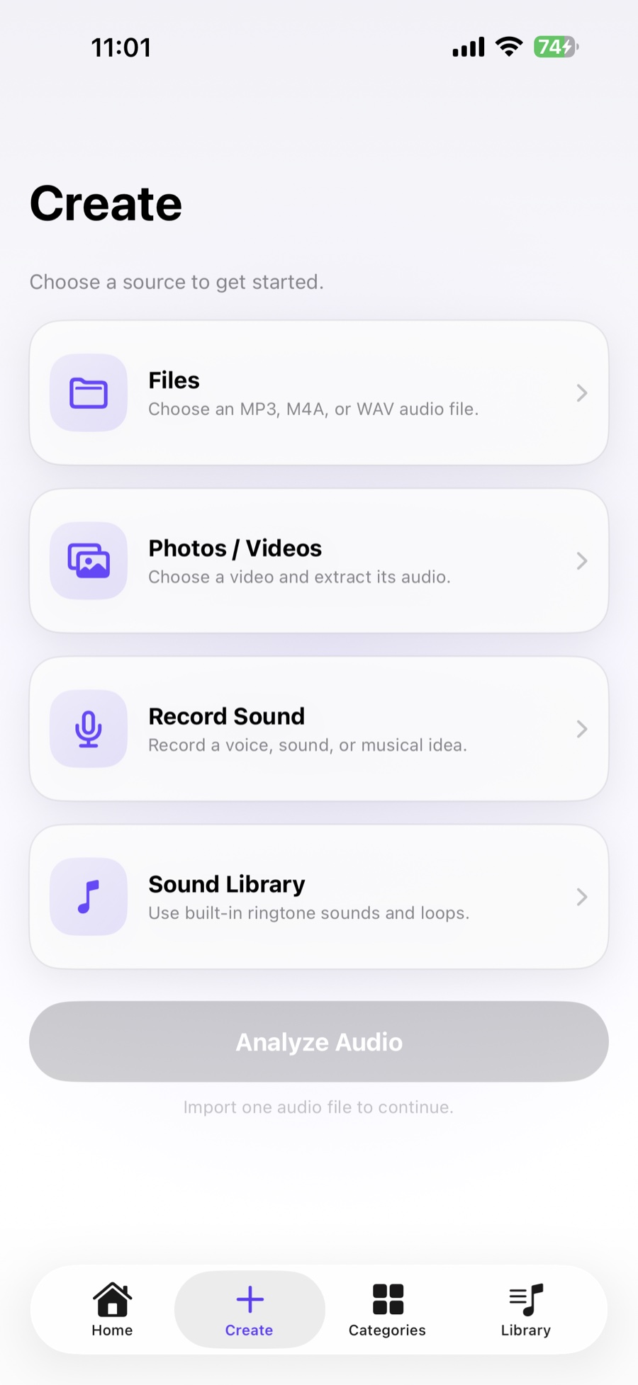 Ringora audio source options
