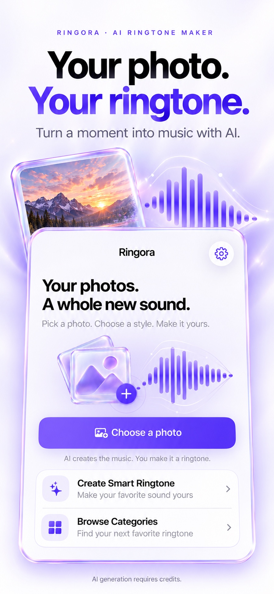 Your photo. Your ringtone. Create AI music inspired by a photo with Ringora