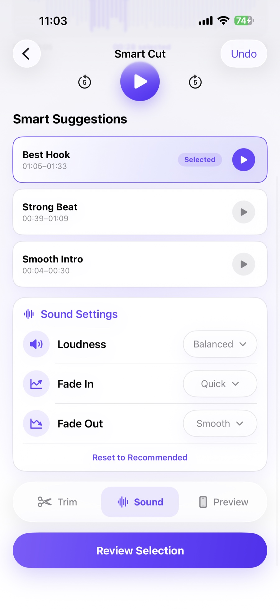 Ringora sound controls